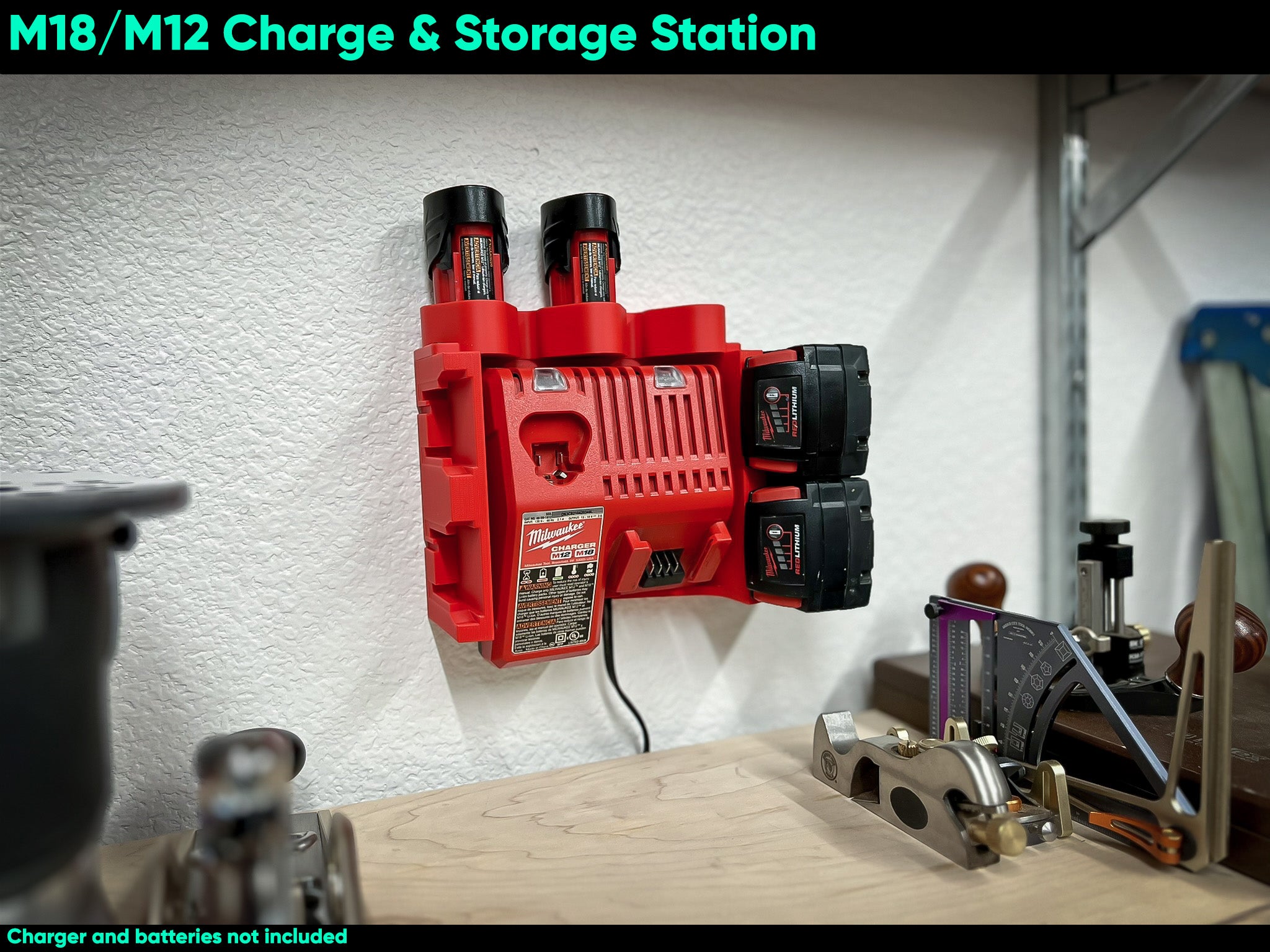 M18 M12 Charge And Storage Station - Merrick Woodworks
