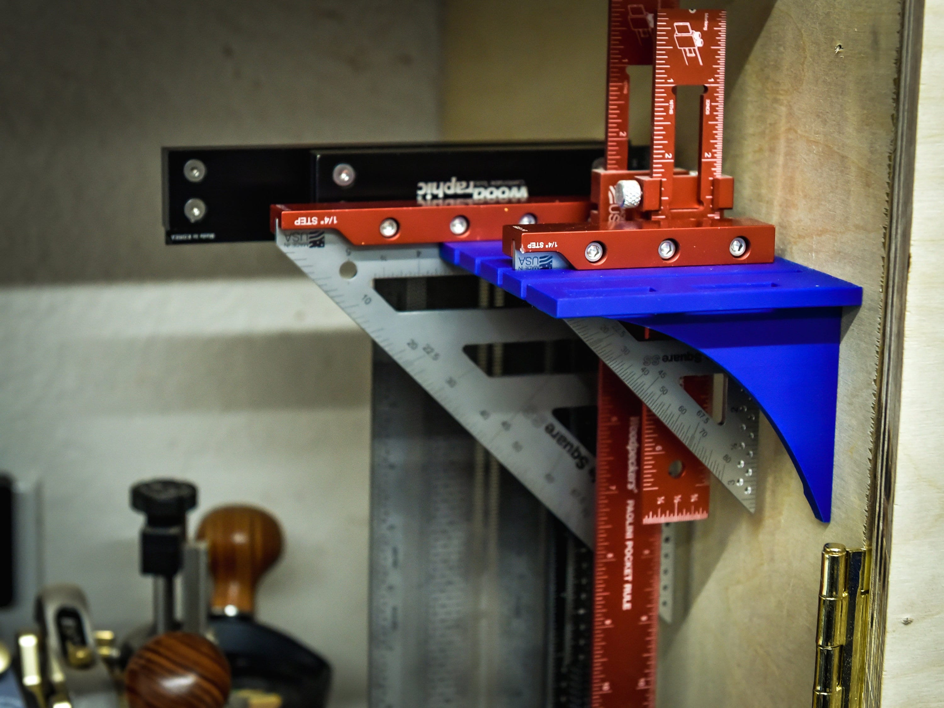 Quick Access Square and Layout Tool Holder and Organizer - Merrick Woodworks